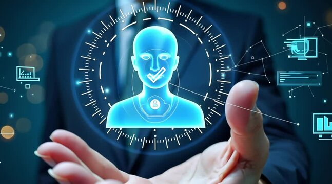 KYC Compliance and Identity Verification Concept with Digital Icons