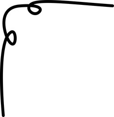 Curly border corner doodle vector design element