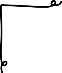Curly border corner doodle vector design element