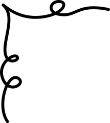 Curly border corner doodle vector design element