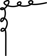 Curly border corner doodle vector design element