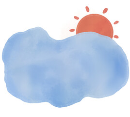 santa claus hat on the clouds