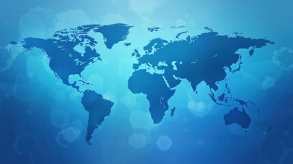 Fototapeta premium Blue World Map Illustration