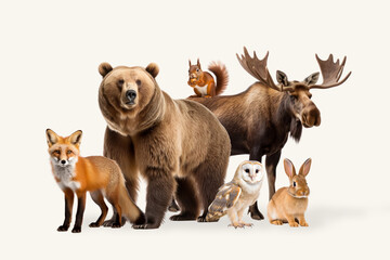 Naklejka premium Canadian wildlife, animal remix, design resource