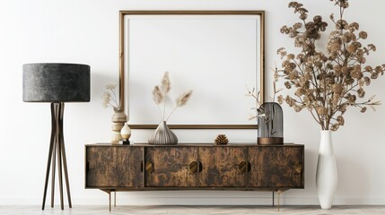 Stylish Interior Design with Wooden Cabinet