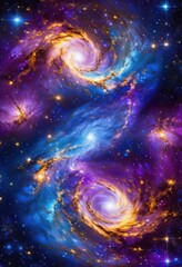 Obraz premium captivating high resolution prints breathtaking galaxies filled vivid colors dynamic patterns, astronomy, astrophysics, celestial, cosmos, universe