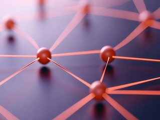 Financial automation network visualized as a glowing web, connected finance, digital optimization