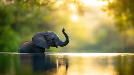 Obraz premium A wildlife sanctuary teeming with rescued animals, a testament to the success of conservation initiatives.