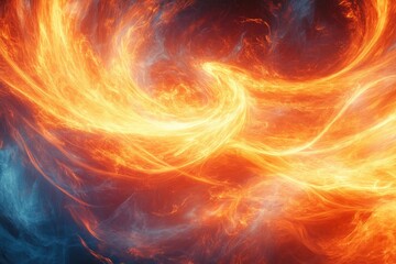 Obraz premium Abstract fiery swirl with yellow and orange. Perfect for designs about energy, power, and heat.