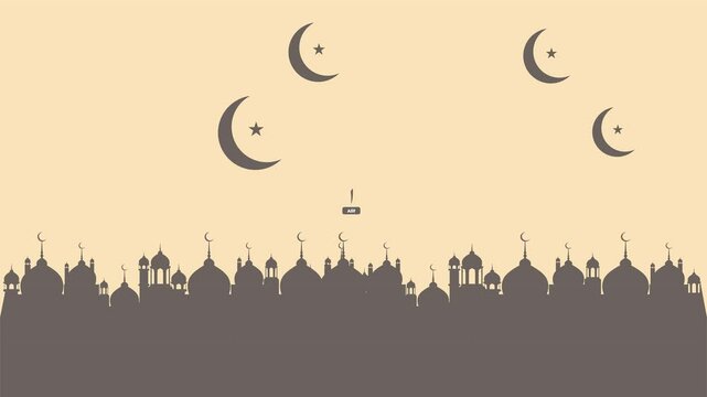 Animated Hijaiyah as Arabic Alphabet Alif, Ba, Ta, Tsa, Jim with Masjid as a Background.
