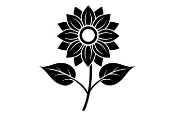 flower set silhouette icon with Transparent Background Clipart