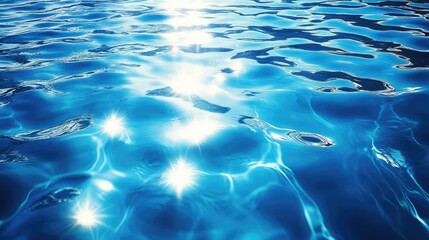 Obraz premium Sparkling water surface with sun reflection. Perfect for creating a refreshing, relaxing, or tranquil mood.