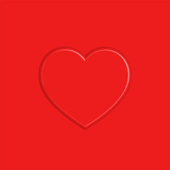 Valentine red heart decorative card