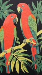 Tropica forrest parrots animal nature bird.