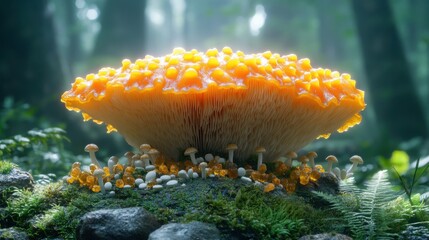 Lions Mane Mushroom with Vitamin Supplements for Health Benefits in Natural Wellness