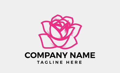 Beautiful rose flower logo branding design, Editable art and vector illustration.