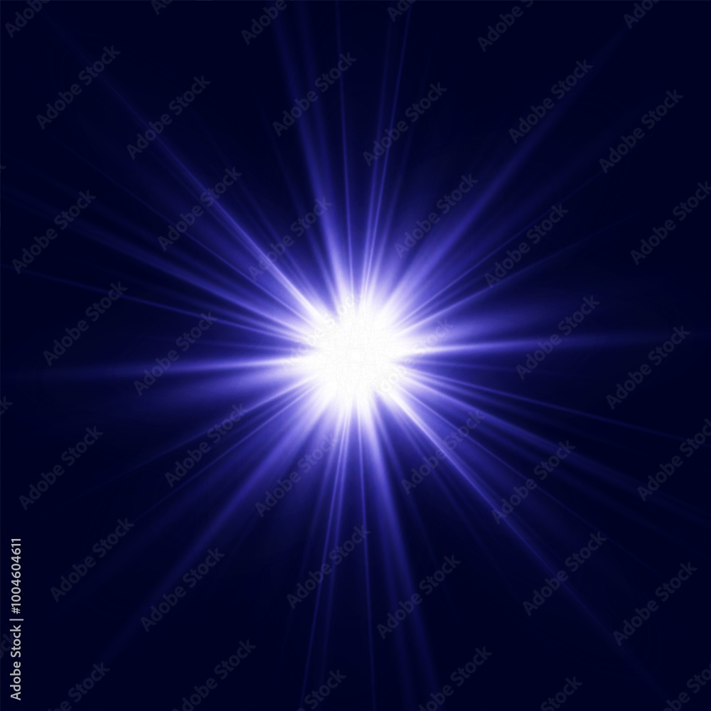 Poster glowing blue effect with highlights. abstract blue flash of light. isolated on transparent backgroun