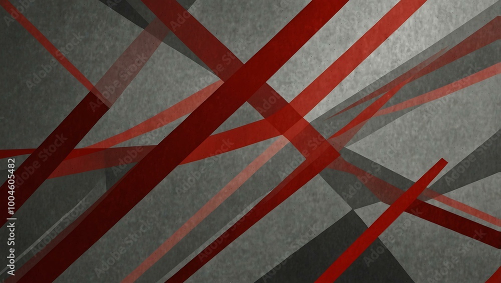 Poster abstract background with diagonal red and gray lines.