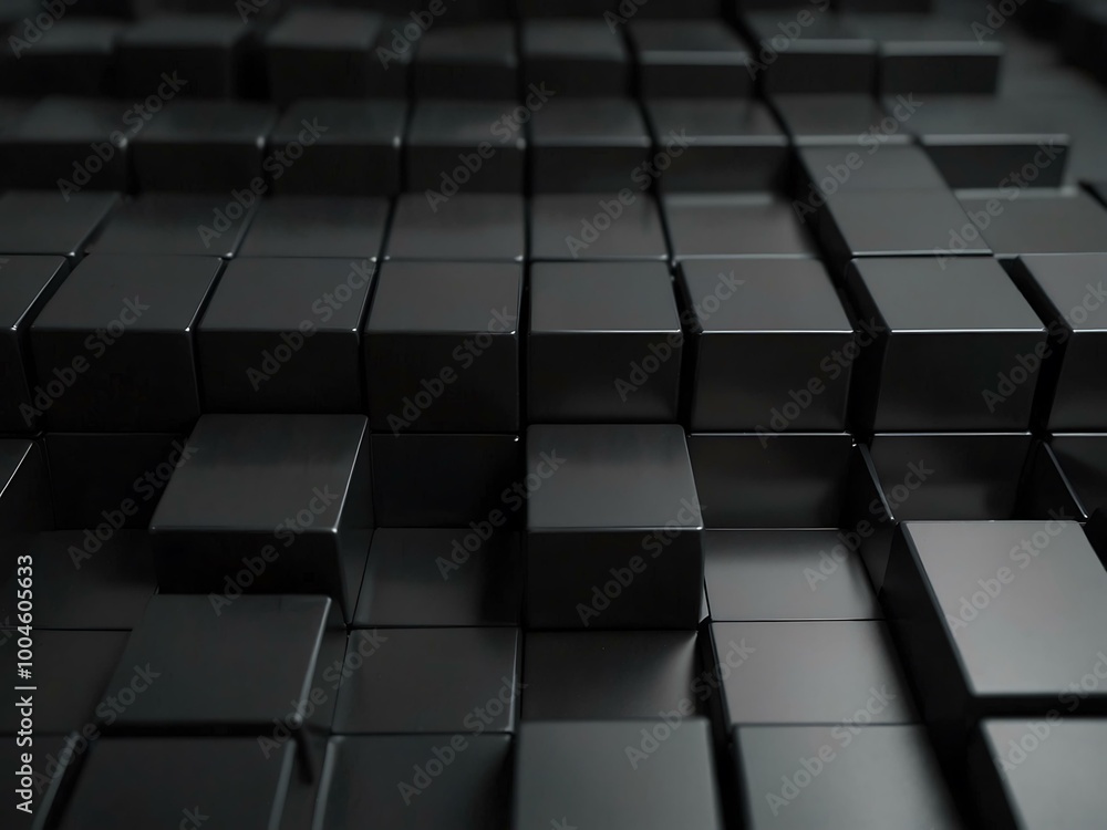 Poster abstract black cube pattern background.