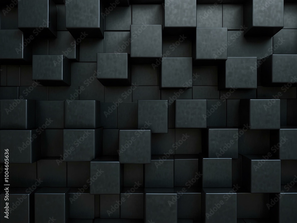 Poster abstract black cube pattern background.