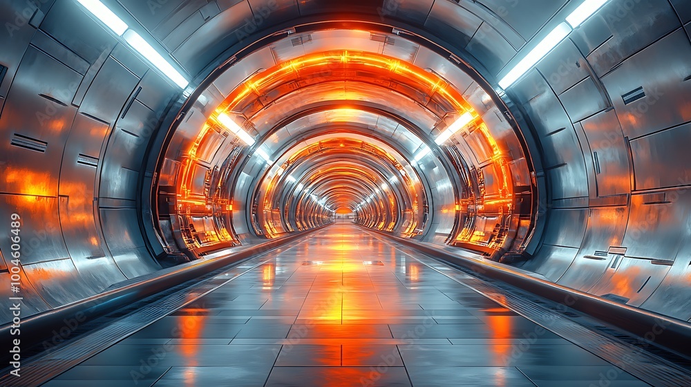 Poster a futuristic architecture blending modern design with innovative tech solutions.