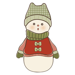 Christmas Snowman Doodle Magic, Winter Wonderland Snowman Line Art