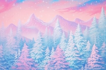 Fototapeta premium Winter scenery illustration backgrounds landscape nature.