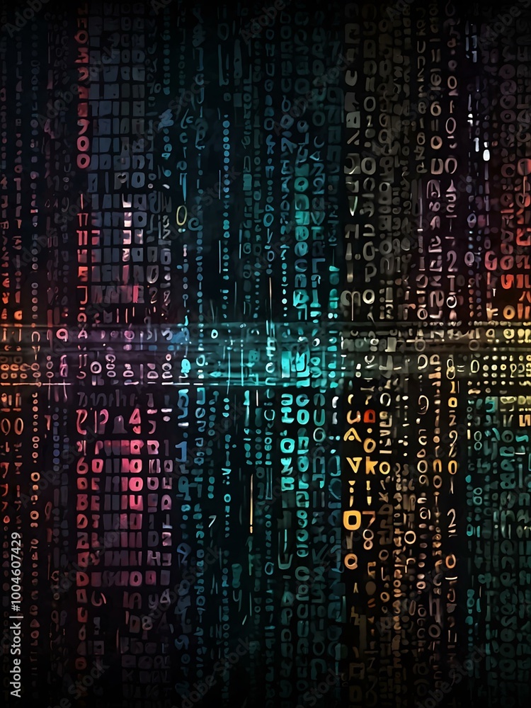 Poster abstract digital code.