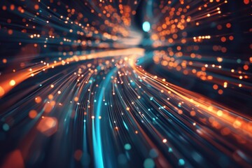 Fototapeta premium A colorful image of a wire with red, blue, and green lines, generative ai image