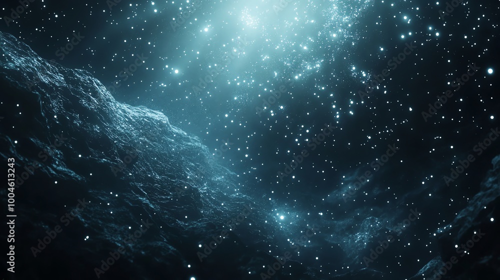 Canvas Prints a stunning view of a distant asteroid field, with countless stars twinkling in the vastness of space