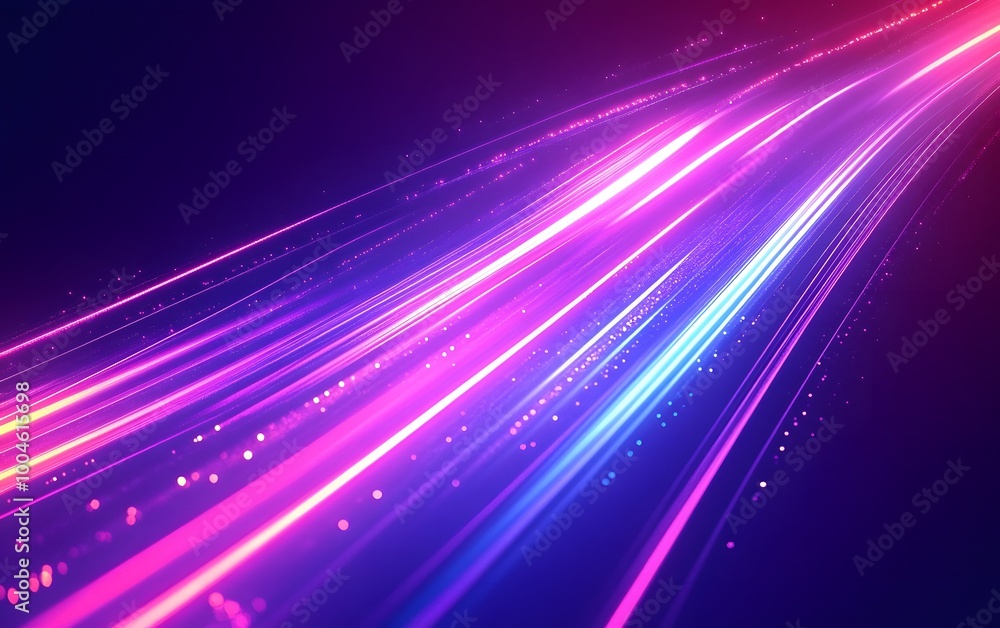 Poster dynamic glowing lines background, generative ai