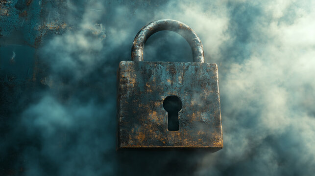 Padlock Engulfed in Cloud