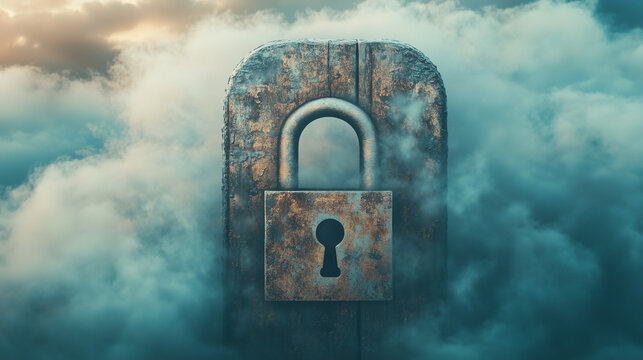 Padlock Engulfed in Cloud - data protection
