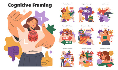 Cognitive Framing. Flat Vector Illustration