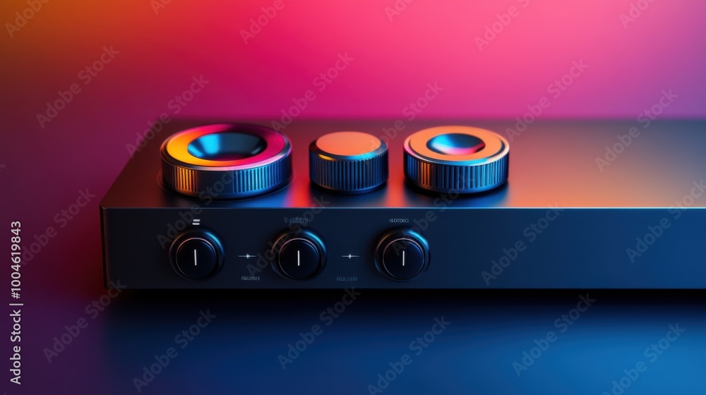 Poster modern media control interface with elegant design