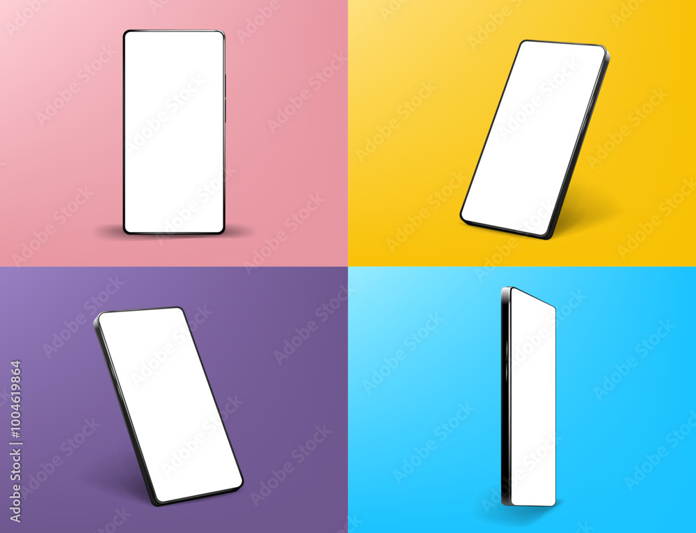 Poster smartphone ui app. phone screens for shop application. mobile interface with account login and shopp