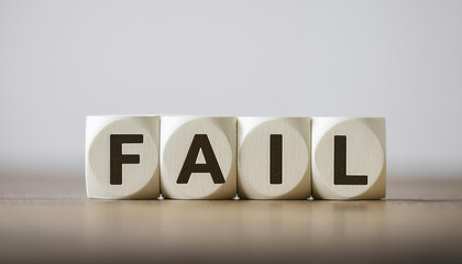 Obraz premium Text word Fail standing against light backdrop.