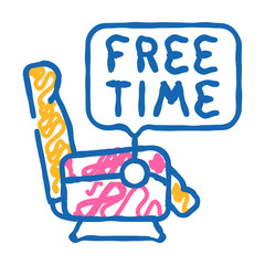 relaxation chair doodle icon sketch vector. relaxation chair sign. isolated symbol illustration