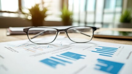 Business plan with a vision statement and financial projections, strategic goals concept