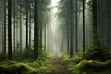 Fototapeta premium Forest landscape woodland outdoors.