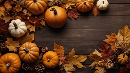 Thanksgiving autumn background,Top view