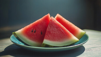 A juicy watermelon sliced into perfect wedges, ready to serve on a hot summer day.
