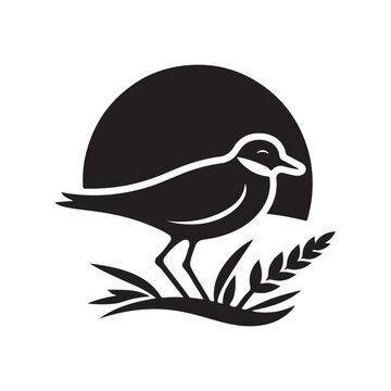 recommend clip art: Minimalist Plovers Silhouette Vector Art – Wildlife Design Collection
