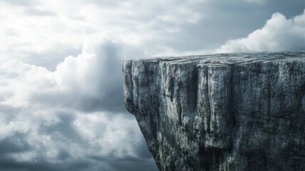 Gap of the abyss cliff edge on the gray cloudy sky, The challenge route for successful concept background