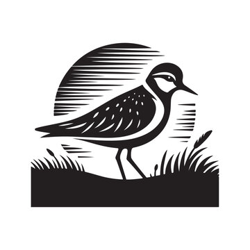 recommend clip art: Minimalist Plovers Silhouette Vector Art – Wildlife Design Collection