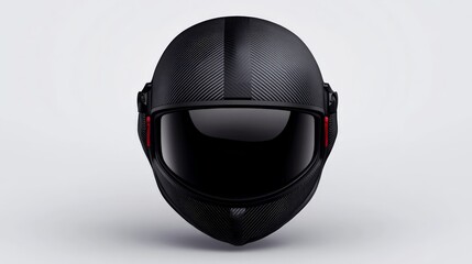 Fototapeta premium Black Motorcycle Helmet with Red Accents: A sleek, modern motorcycle helmet with a matte black finish and red accents. The helmet is designed for safety and style.