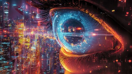 Naklejka premium Generative AI Laser Vision Correction Poster