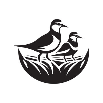 recommend clip art: Minimalist Plovers Silhouette Vector Art – Wildlife Design Collection