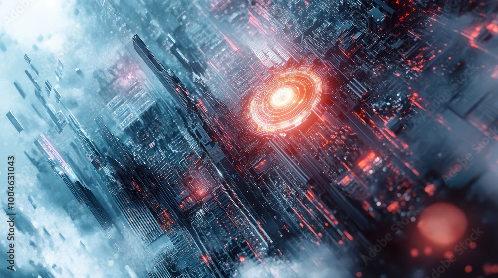 Aufkleber it technology background that portrays the resilience of digital systems in the face of challenges a