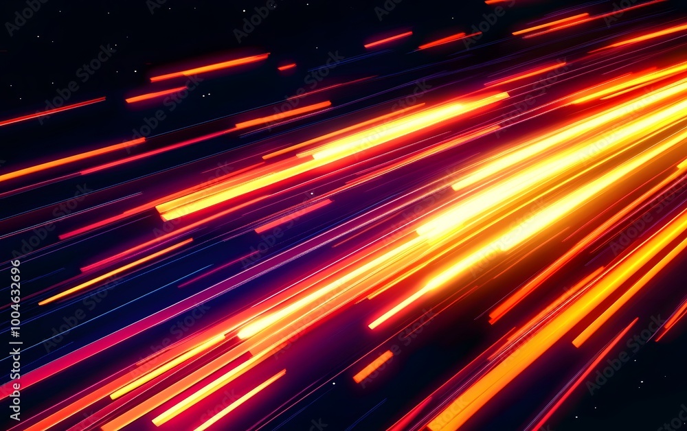 Poster background of light lines with a sense of speed, generative ai
